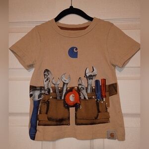 Carhartt Toddler Boy Brown Tool Belt Graphic Tee Size 2T